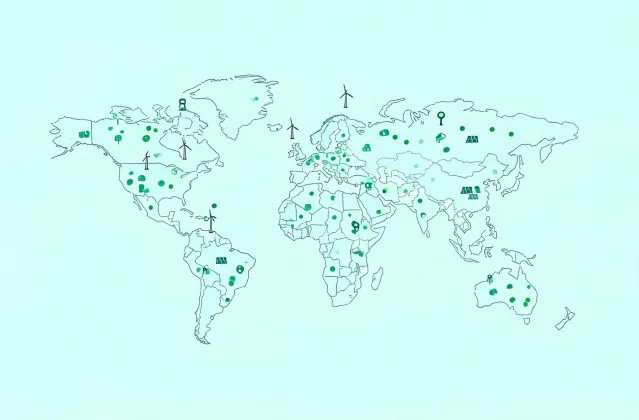 Illustrated global project support map